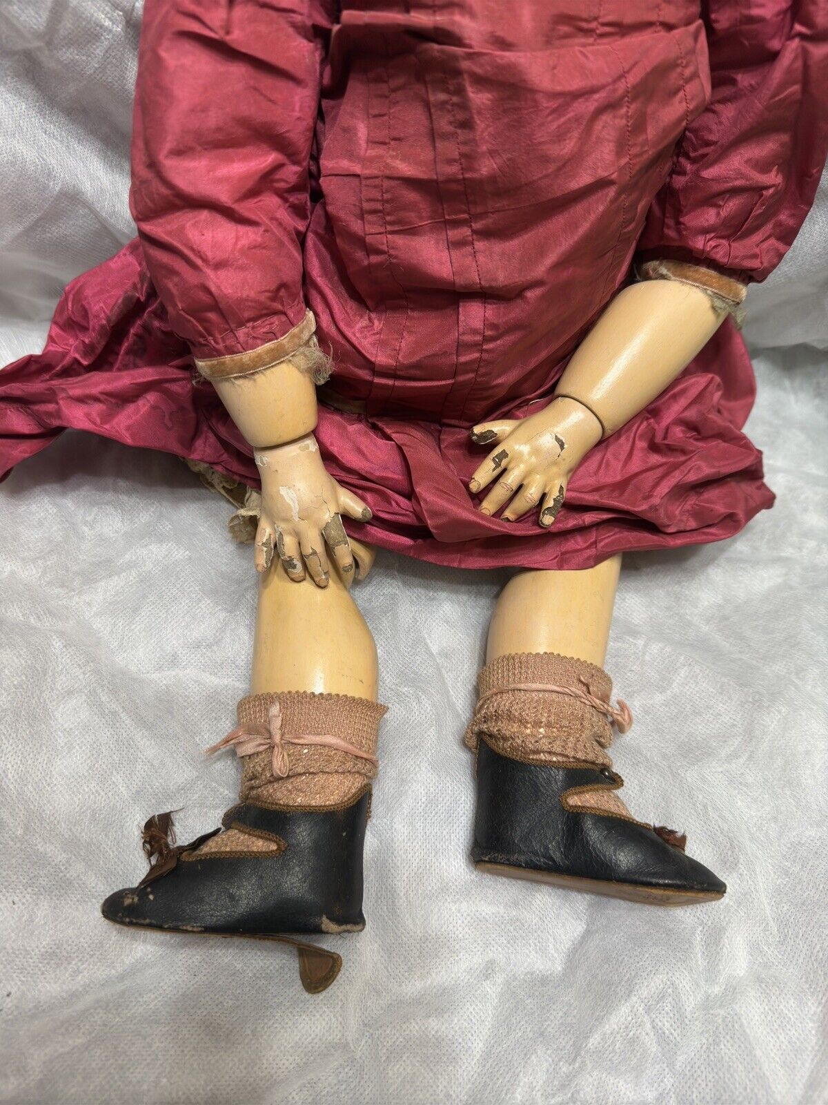 Antique Tete Jumeau Doll, For Repairs Or Pieces 26” Tall