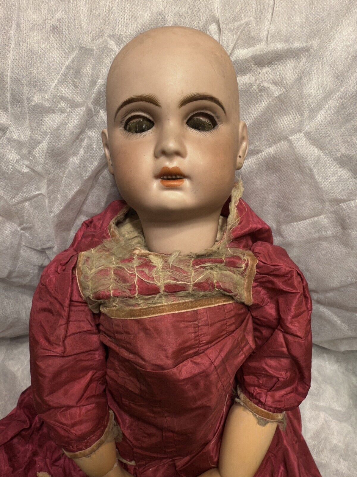 Antique Tete Jumeau Doll, For Repairs Or Pieces 26” Tall