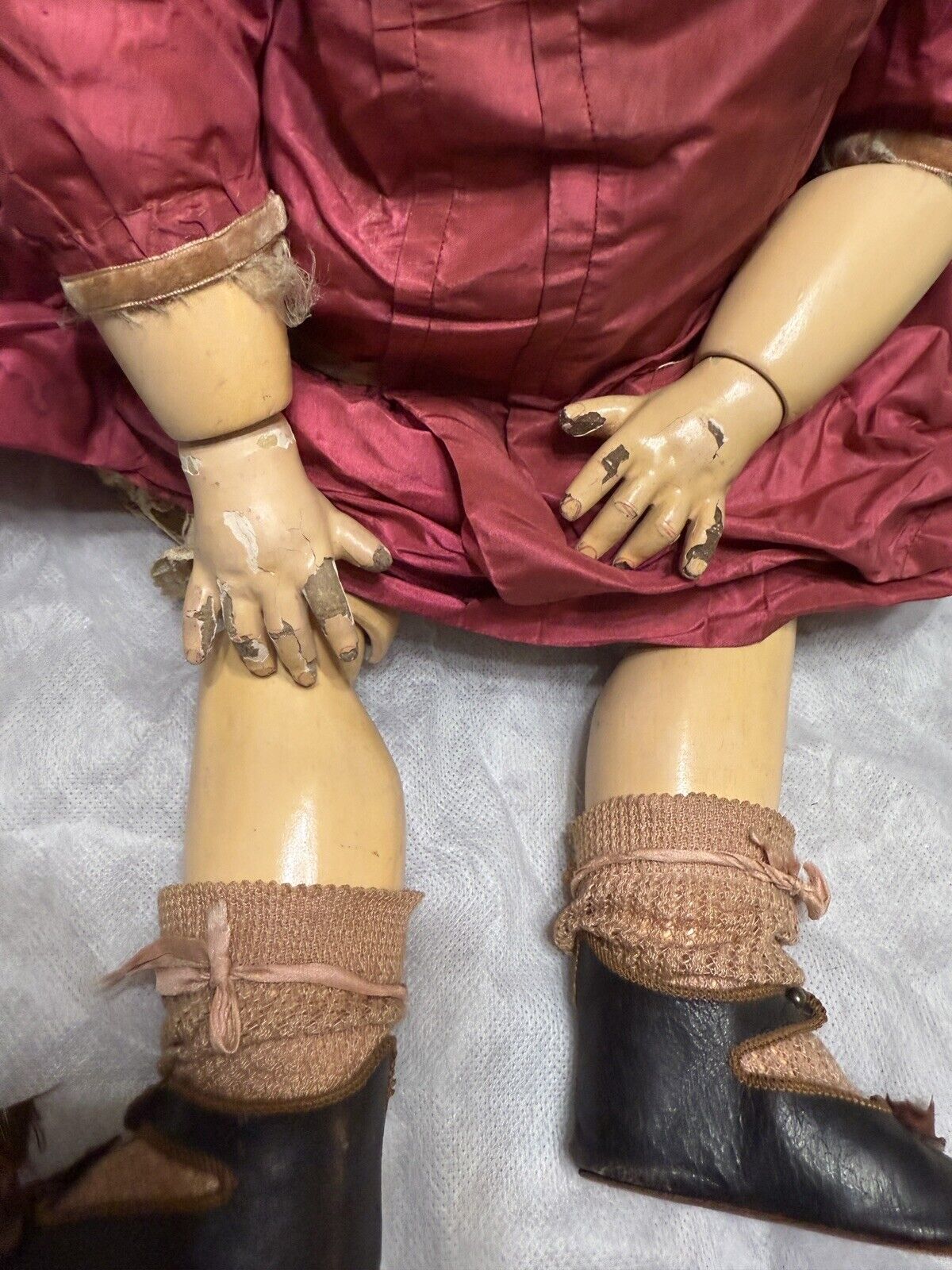 Antique Tete Jumeau Doll, For Repairs Or Pieces 26” Tall